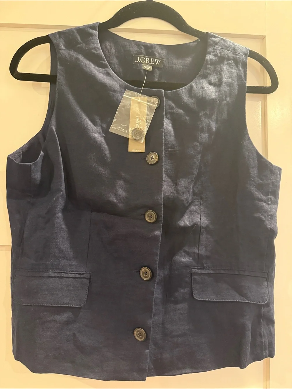 J. Crew Navy Sleeveless Mariano Top NWT